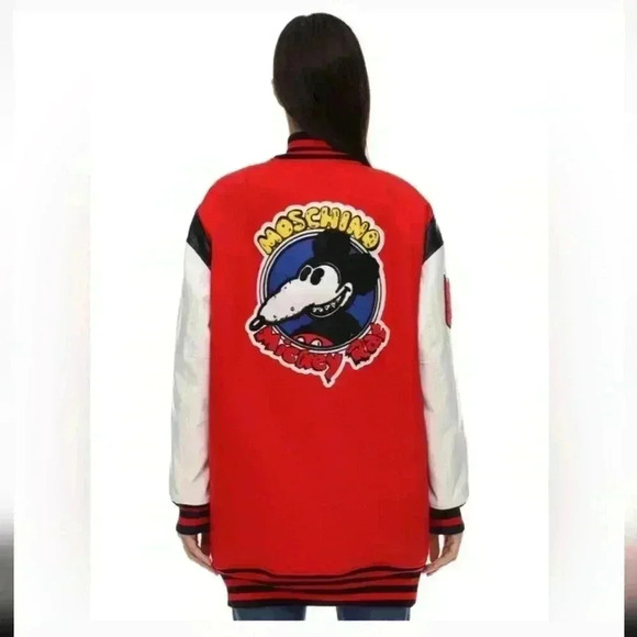 Moschino Mickey Rat Wool Blend Varsity Jacket US 8 excellent condition - Picture 3 of 9